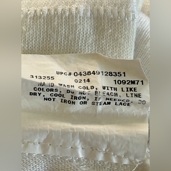 IZ Byer Light Ivory Short Sleeve Lacey Back Top. Size Small - Picture 11 of 11